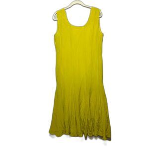 AZEEZA Dress Women's Size XL Green Chartreuse Silk Designer Sheath Art to Wear